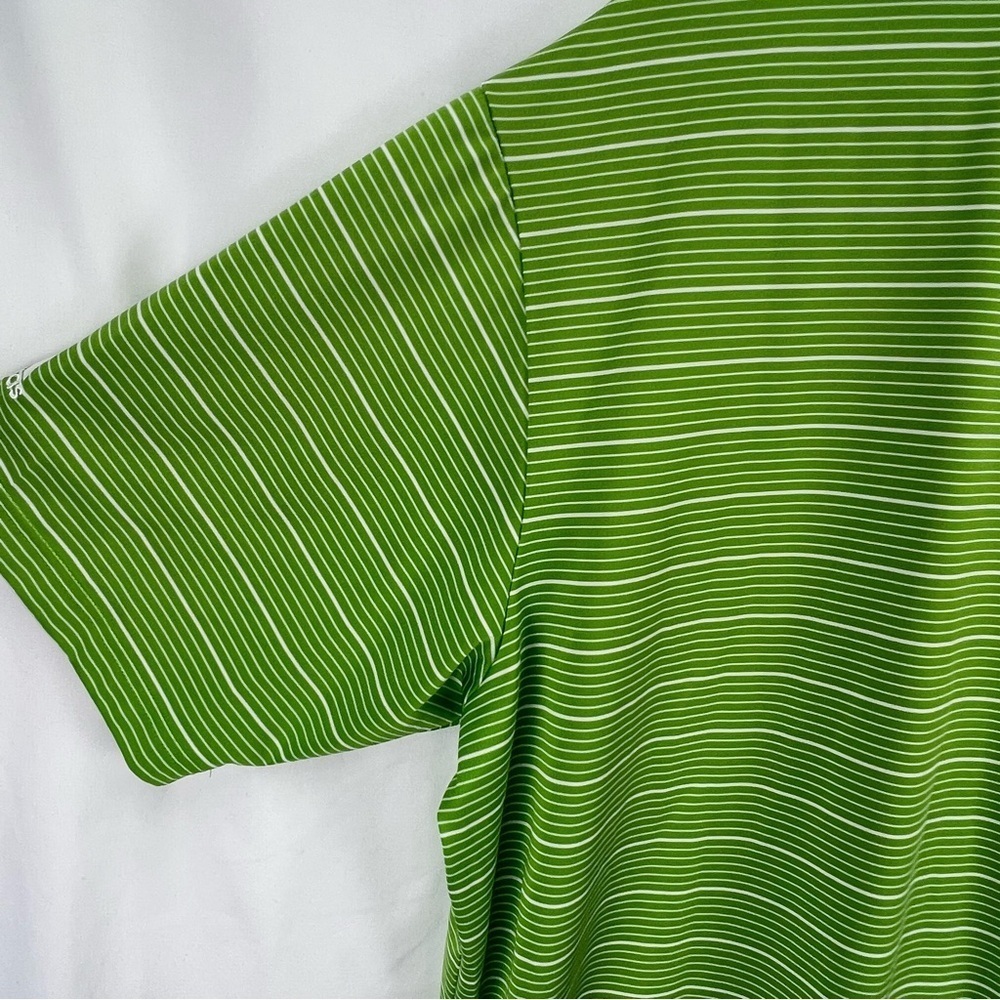 Adidas Climalite - Men’s Golf Shirt - Polo - XL - Green with White Stripes - Picture 8 of 9